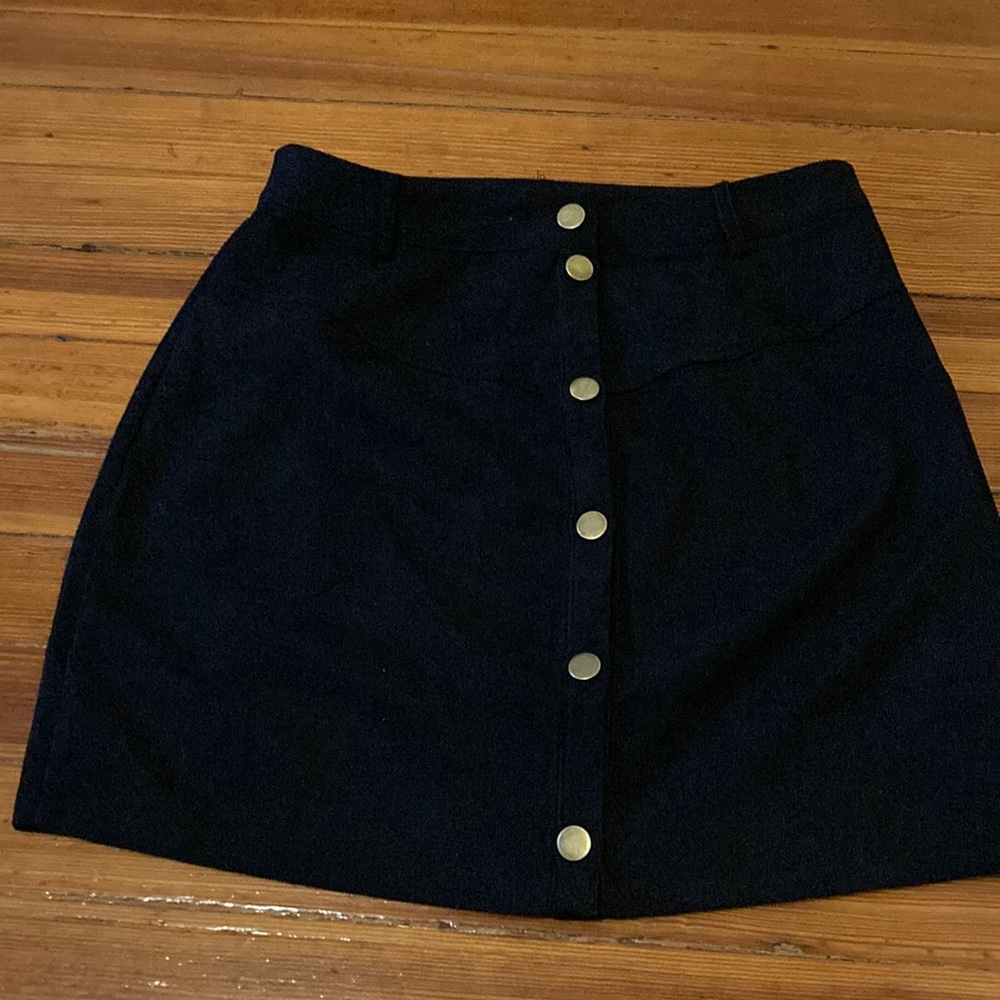 Button down black pencil skirt